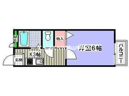 サンクオーレ青江B(1K/1階)の間取り写真