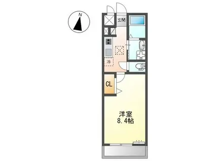 ペガサスII(1K/1階)の間取り写真