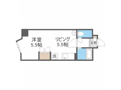 アロンハイツ(1DK/2階)の間取り写真