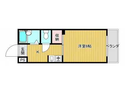 コーポサンライズ(1K/4階)の間取り写真