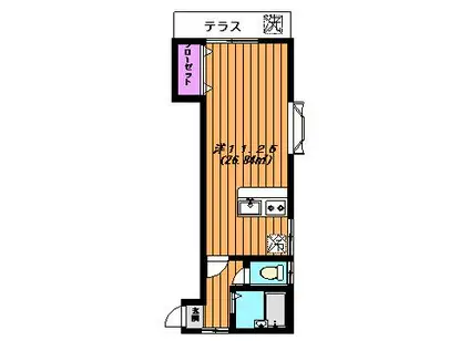 レオあかしあP-III(ワンルーム/2階)の間取り写真