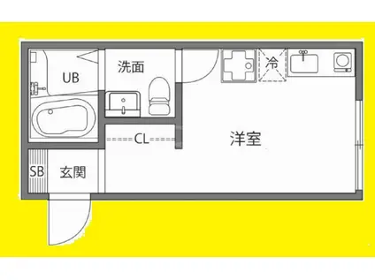 トトギーノ保土ヶ谷(ワンルーム/2階)の間取り写真