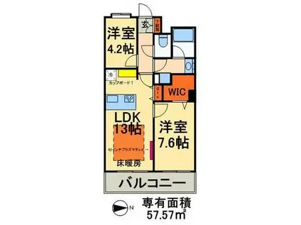 ロイヤルパークスタワー南千住(2LDK/10階)の間取り写真