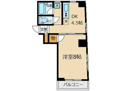 ウエストバレーII(1K/5階)の間取り写真