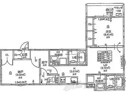 SOLVIDA吹田(2LDK/3階)の間取り写真