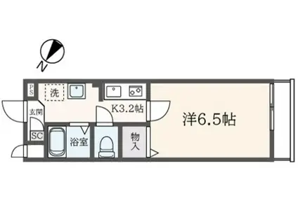 CLASSES(1K/2階)の間取り写真