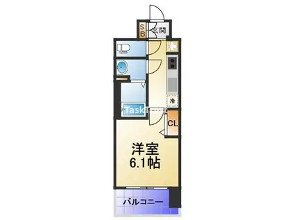 プレサンス大阪同心メゾヴィータ(1K/15階)の間取り写真