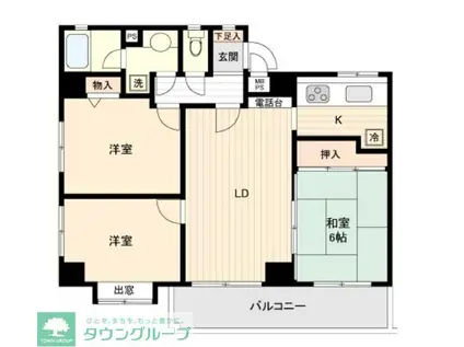 春日部ダイヤモンドマンション(3LDK/4階)の間取り写真