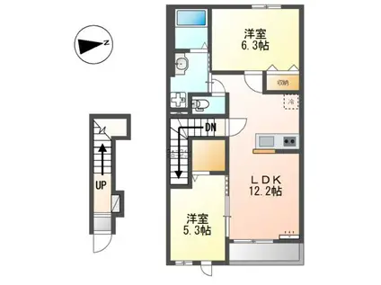 ヴィラ・フェリーチェ(2LDK/2階)の間取り写真