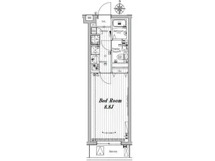 メイクスデザイン武蔵関イースト(1K/4階)の間取り写真