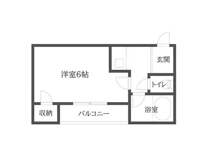 パールハイツ岸の里(ワンルーム/2階)の間取り写真