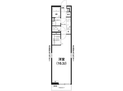 リブリグラシャス(1K/1階)の間取り写真