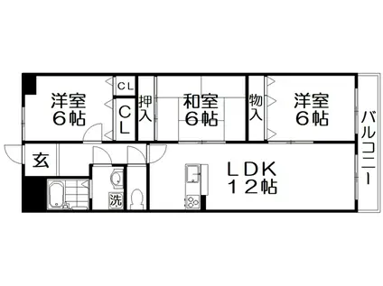 星田ロイヤルハイツ(3LDK/3階)の間取り写真