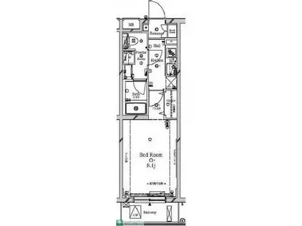 ベルシード北綾瀬(1K/1階)の間取り写真