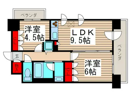 パークアクシス西船橋本郷町(2LDK/4階)の間取り写真