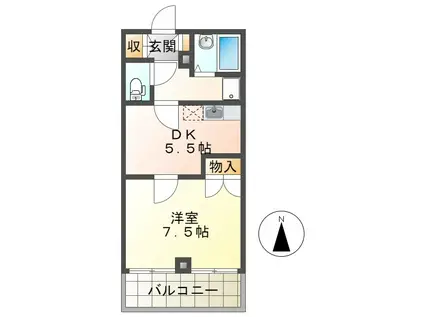 島村マンション(1DK/3階)の間取り写真