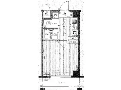 サンテミリオン大手町北(1K/3階)の間取り写真