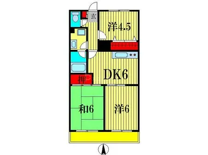 ビッグベアー7(3DK/3階)の間取り写真