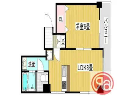 真田山エヌケイビル(1LDK/4階)の間取り写真