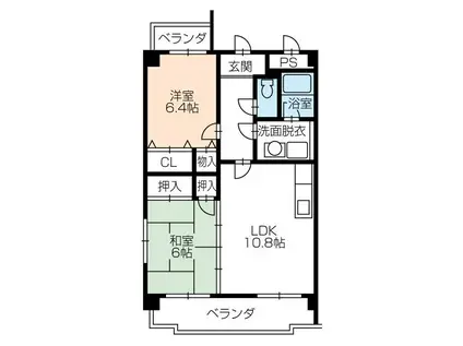 サンヴィレッテ(2LDK/3階)の間取り写真