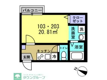 GOD BLESS OMIYA(1K/1階)の間取り写真