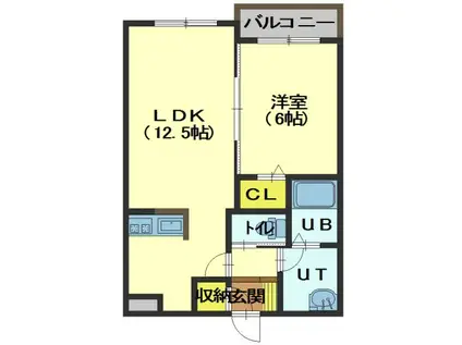 フトゥーラ日吉(1LDK/1階)の間取り写真