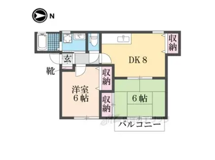 ルミエールシマムラ(2DK/1階)の間取り写真