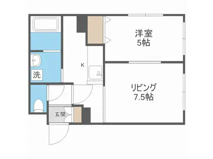ノーチェ(1LDK/2階)の間取り写真