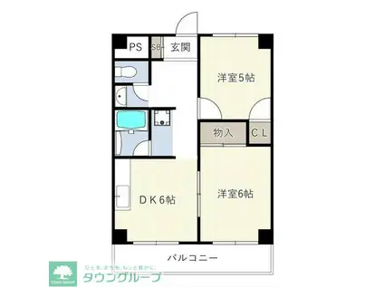 トーカド宮崎台(2DK/3階)の間取り写真