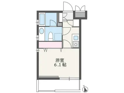 TERRACE FIVE(1K/4階)の間取り写真