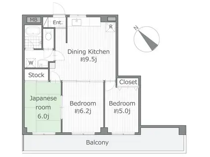 セントラルアベニュー(3DK/3階)の間取り写真