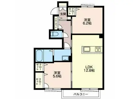 モッチ サコリス(2LDK/1階)の間取り写真