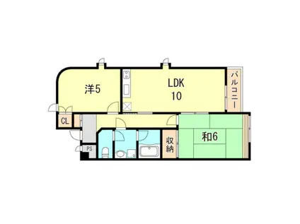 エスポワール明石(2LDK/3階)の間取り写真
