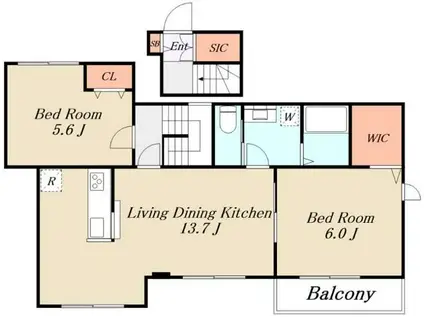 ラ・メゾン 中野中央(2LDK/2階)の間取り写真