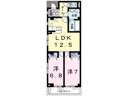 戸田ビル(2LDK/3階)の間取り写真