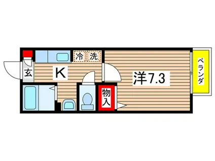 メゾンメープル(1K/1階)の間取り写真