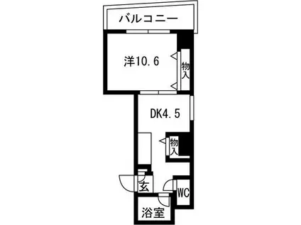 フェスタ天神(1DK/8階)の間取り写真