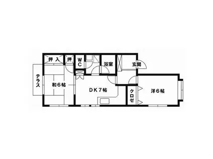 ピナクルDOZEN(2DK/2階)の間取り写真