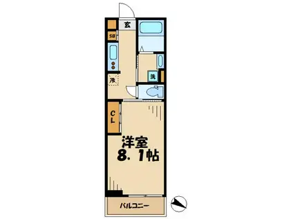 リブリ・クヴェレ(1K/3階)の間取り写真