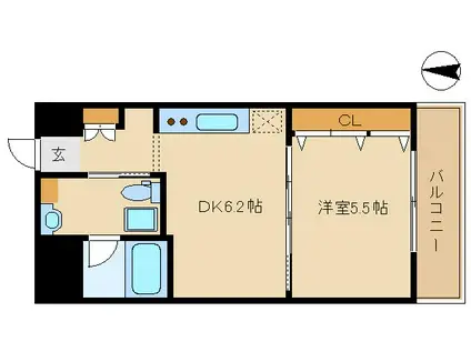 エクセラ塚口(1DK/4階)の間取り写真