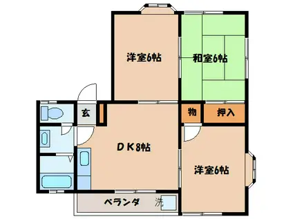 サンビレッジ26(3DK/2階)の間取り写真