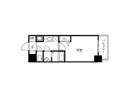 プレサンス丸の内雅殿(1K/9階)の間取り写真