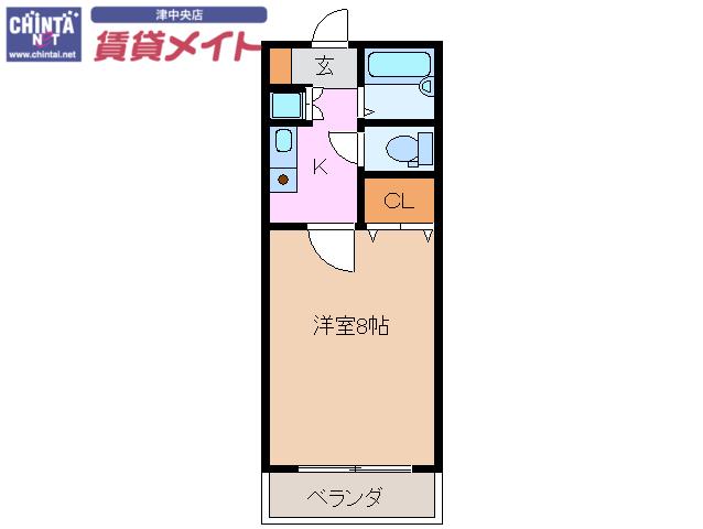 サンミッシェル(1K/2階)の間取り写真