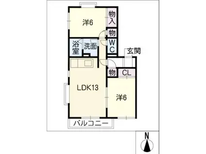 キャロットハウス(2LDK/1階)の間取り写真