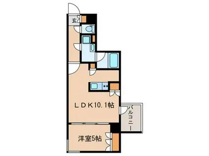 ALTERNA神楽坂II(1LDK/3階)の間取り写真