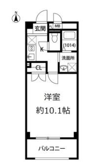 アンプルールフェールSURIE(1K/3階)の間取り写真
