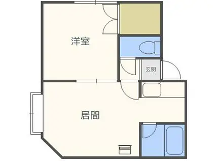 ジェネジー壱番館(1LDK/3階)の間取り写真