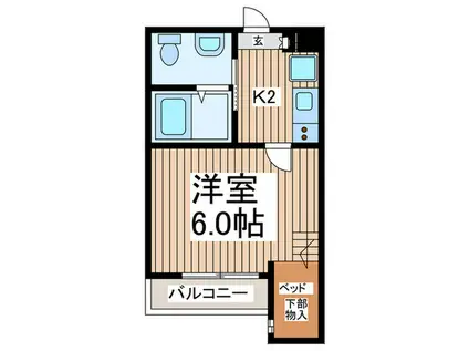 EMBELLIR草加中央(1K/1階)の間取り写真