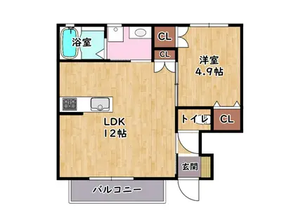 グッドライフステージ小泉(1LDK/1階)の間取り写真