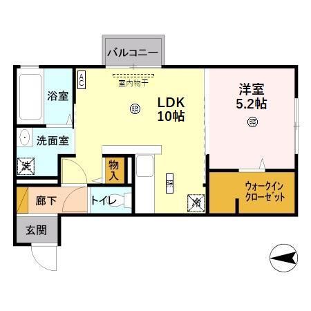 WIT EIGHT(1LDK/2階)の間取り写真